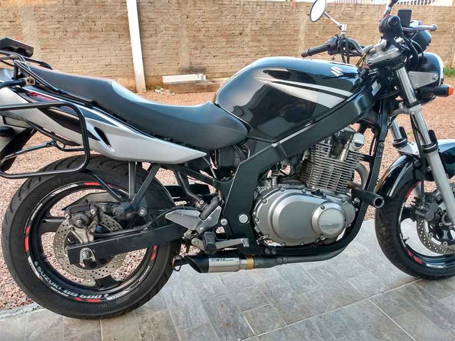 Ponteira de escapamento inox com abafador Suzuki GS 500