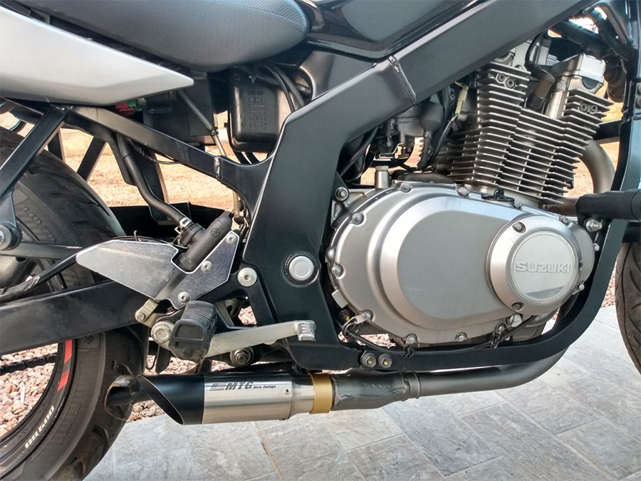 Ponteira de escapamento inox com abafador Suzuki GS 500
