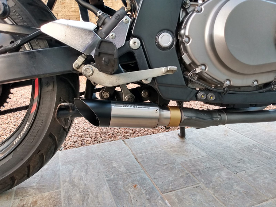 Ponteira de escapamento inox com abafador Suzuki GS 500