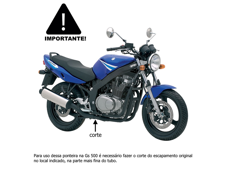 Ponteira de escapamento inox com abafador Suzuki GS 500