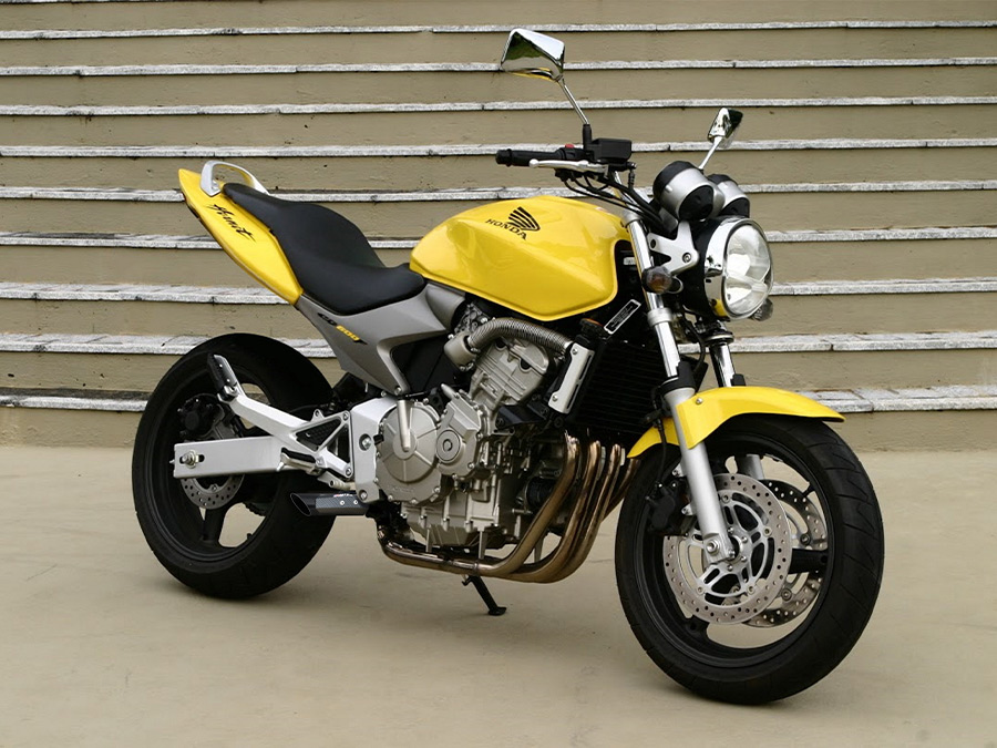 Ponteira de escapamento inox com abafador e escudo Honda Hornet Carburada