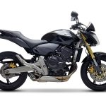 Ponteira de escapamento inox semi-direta com escudo Honda Hornet Injetada
