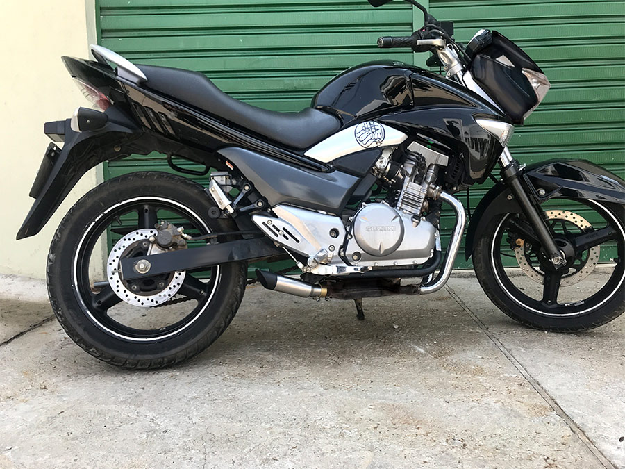Ponteira de escapamento mini 1 inox com CAP Suzuki Inazuma 250