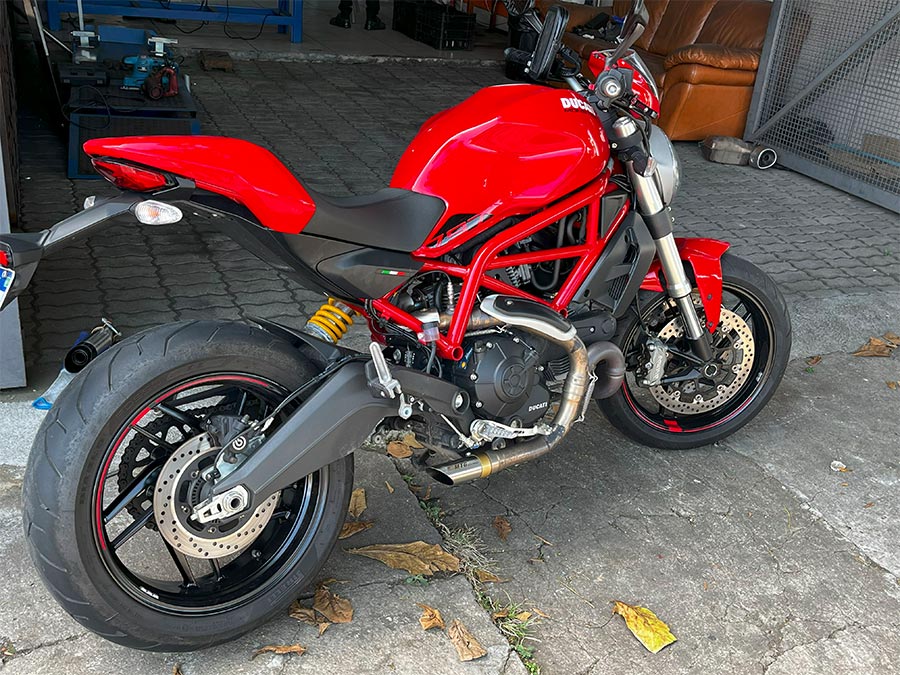 Ponteira de escapamento em inox curta Ducati Monster 797