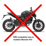 Ponteira de escapamento em inox curta Ducati Monster 797