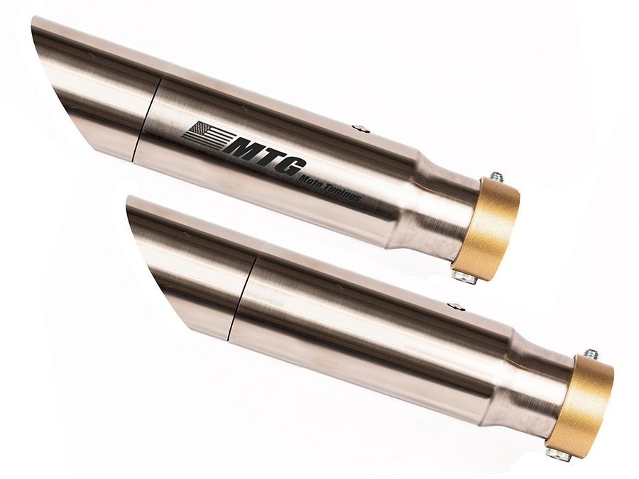Par de ponteiras de escapamento inox com abafador Super Meteor 650