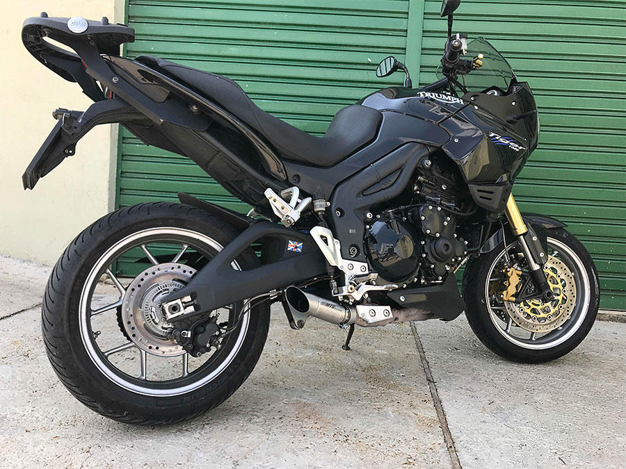 Ponteira de escapamento inox com abafador Triumph Tiger 1050