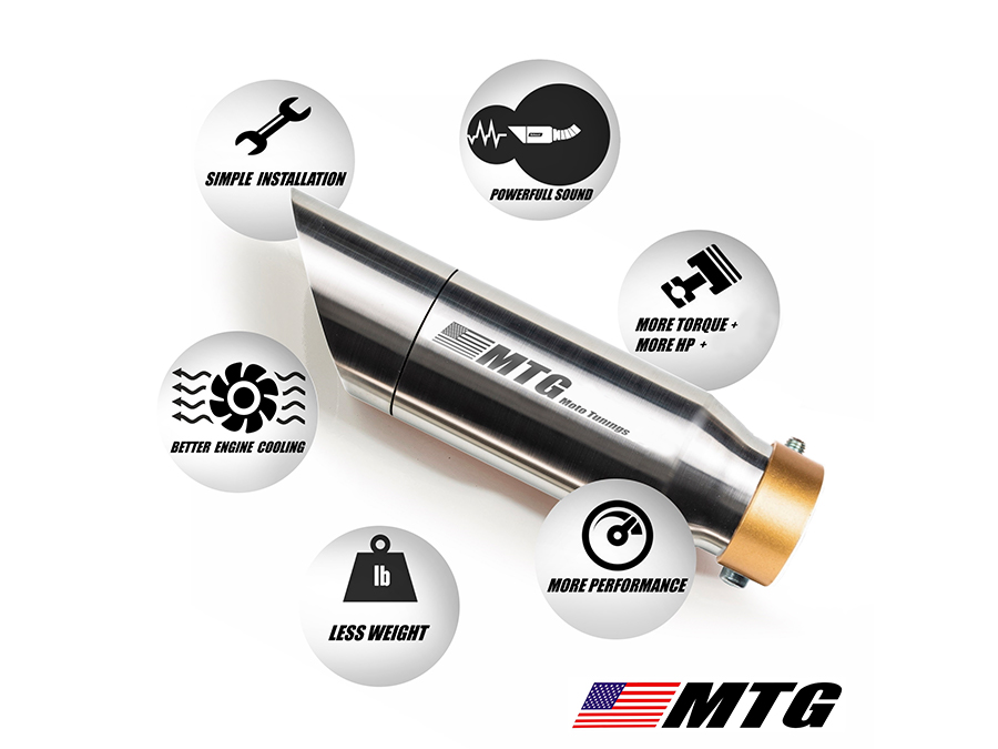 Ponteira de escapamento inox com abafador Triumph Scarmbler 400X