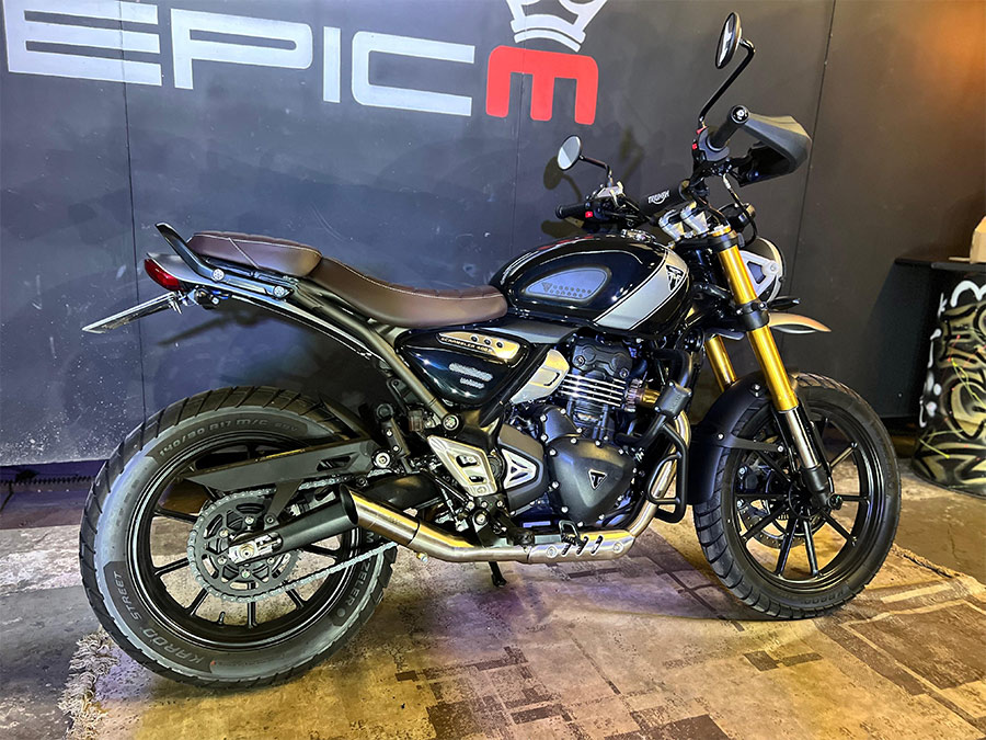Ponteira de escapamento inox com abafador Triumph Scarmbler 400X