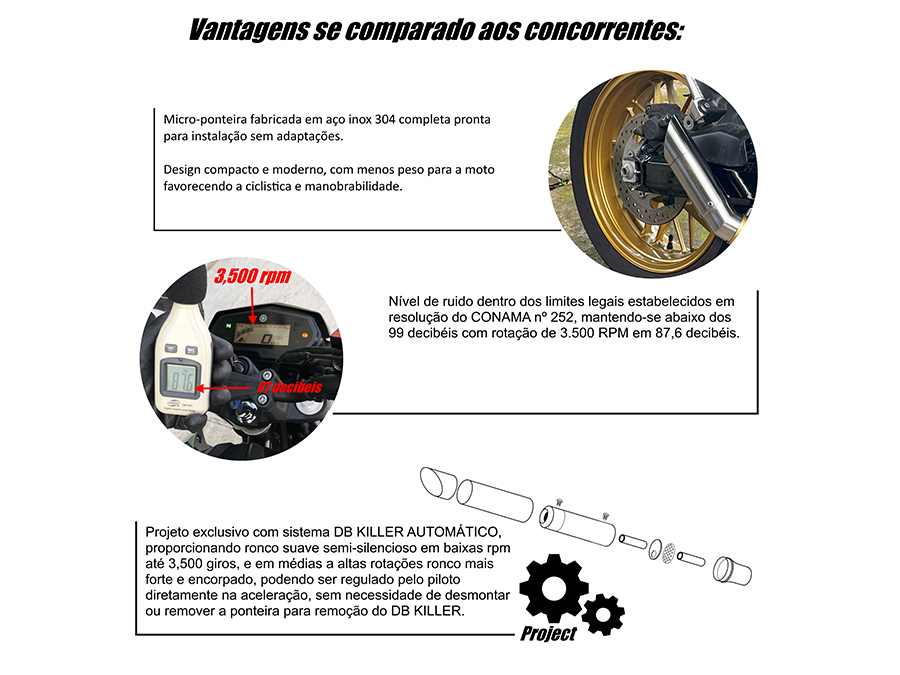 Ponteira de escapamento inox com abafador Suzuki V-Strom 1000