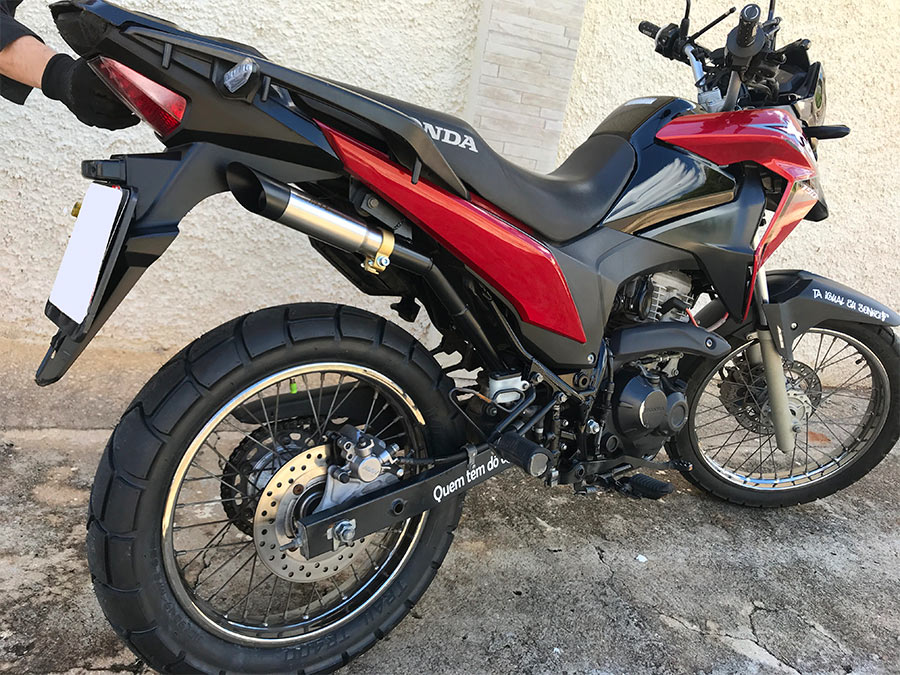 Escapamento com ponteira inox com abafador Honda XRE 190