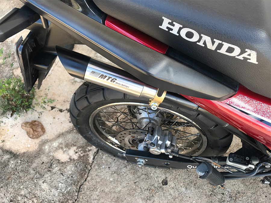 Escapamento com ponteira inox com abafador Honda XRE 190