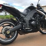 Par de ponteiras de escapamento preto direta Kawasaki Z1000