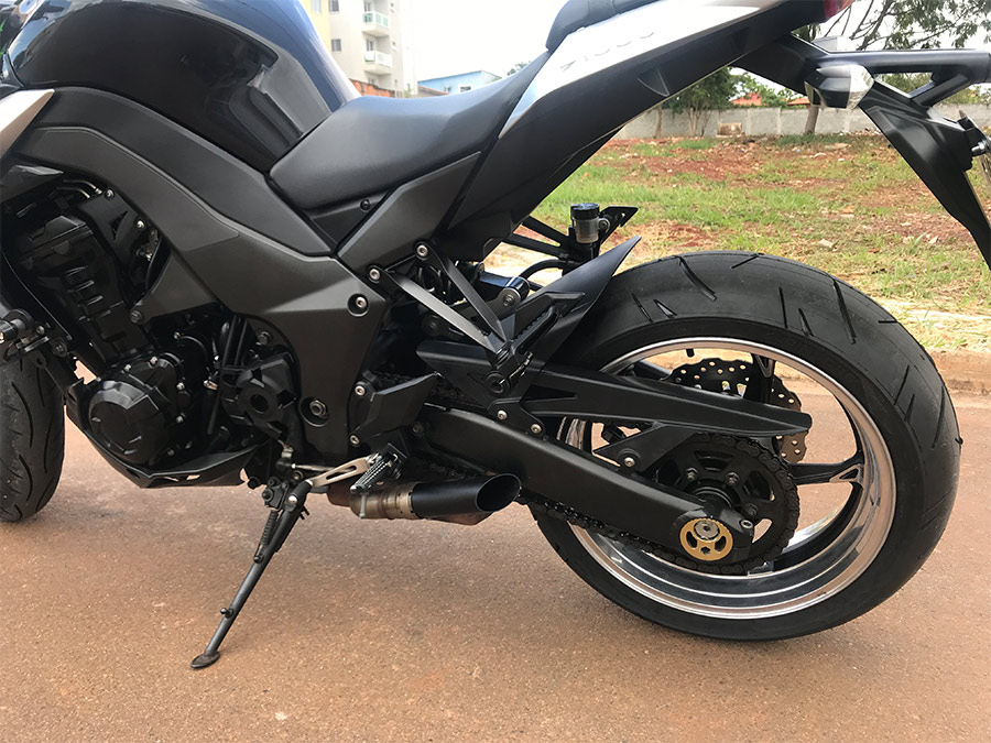 Par de ponteiras de escapamento preto direta Kawasaki Z1000