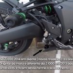 Par de ponteiras de escapamento preto direta Kawasaki Z1000