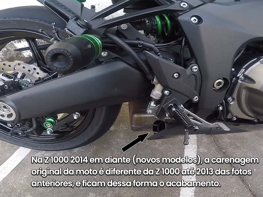 Par de ponteiras de escapamento preto direta Kawasaki Z1000